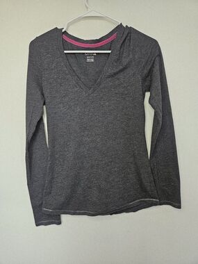 La Senza Charcoal Grey V-Neck Long Sleeve Top S